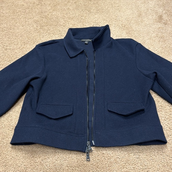 Banana Republic Factory women navy blue coat. Size Small Petite - Picture 3 of 5